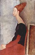 Amedeo Modigliani Portrader Jeanne Heuterne in dunkler Kleidung oil painting reproduction